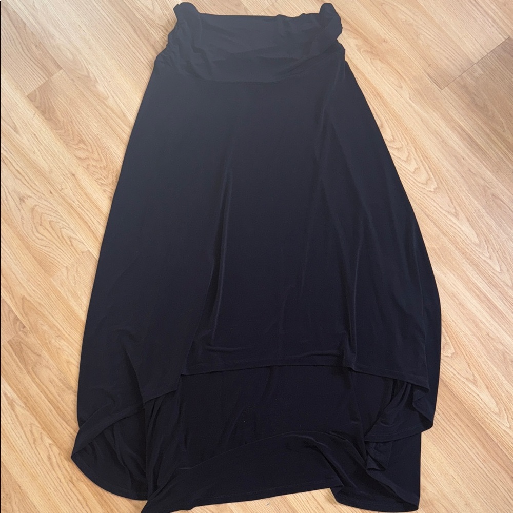 Michael by Michael Kors Hi Low midi Black Skirt Size Petite Large High Waist